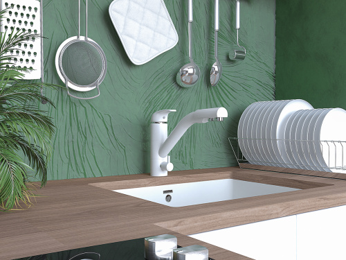 Смеситель для кухни Paulmark HESSEN He213017-431 на мойку белый - фото 2